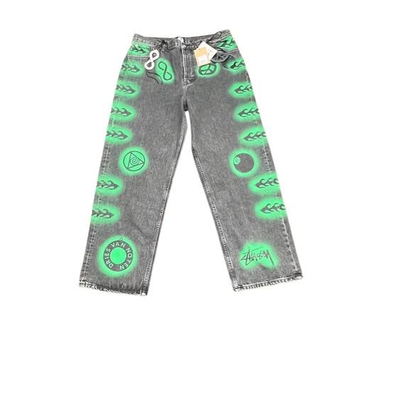 Dries Van Noten x Stussy Stencil Jeans - Size 38 - Black - Brand New